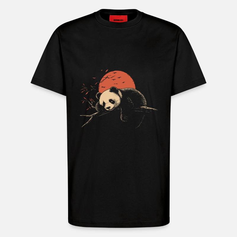 Sleeping Panda - T-Shirt - made by SPREAD - SOLID BLACK