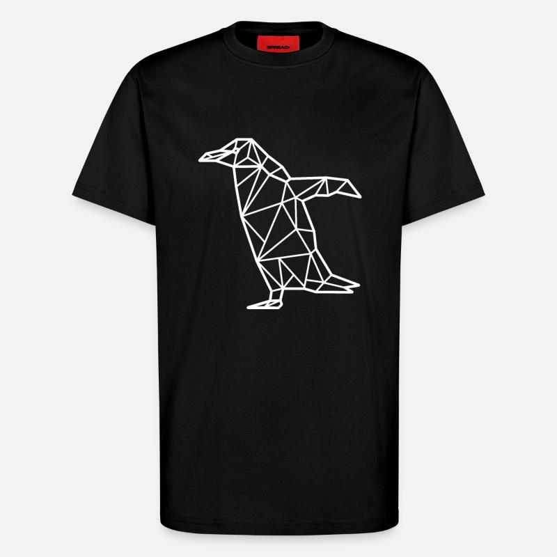 Polygone de pingouin - T-shirt bio décontracté fabriqué en UE - SOLID BLACK