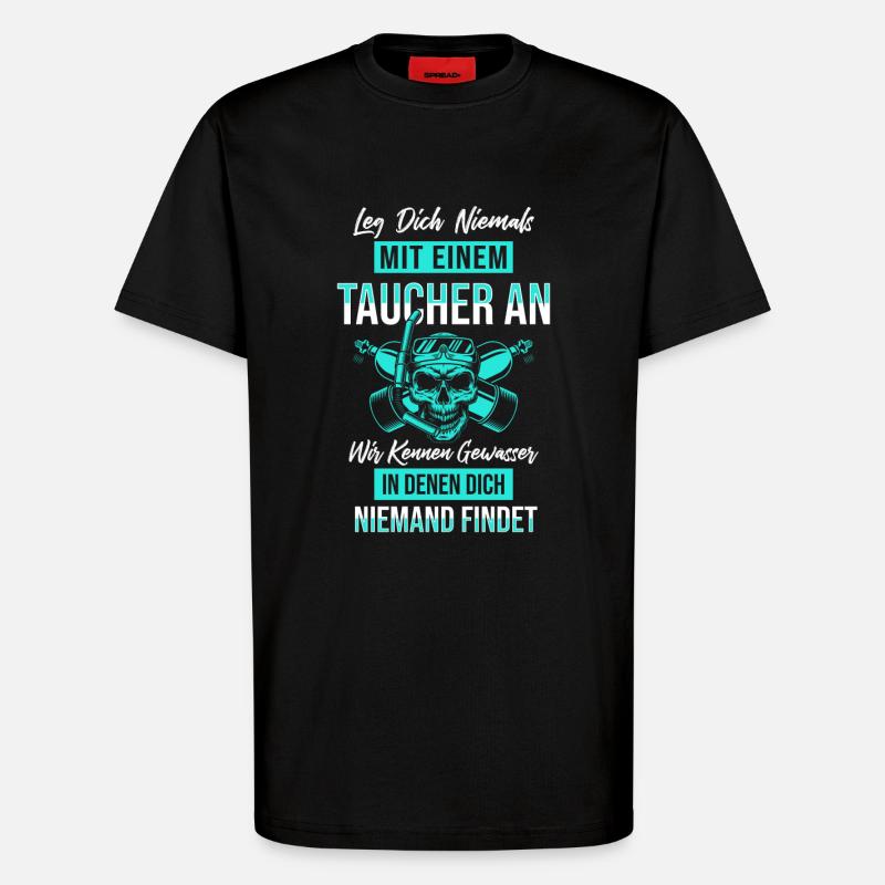 Taucher Geschenk - T-Shirt - made by SPREAD - SOLID BLACK