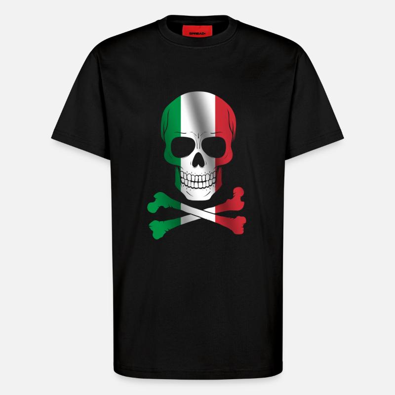 Italien Flagge - T-Shirt - made by SPREAD - SOLID BLACK
