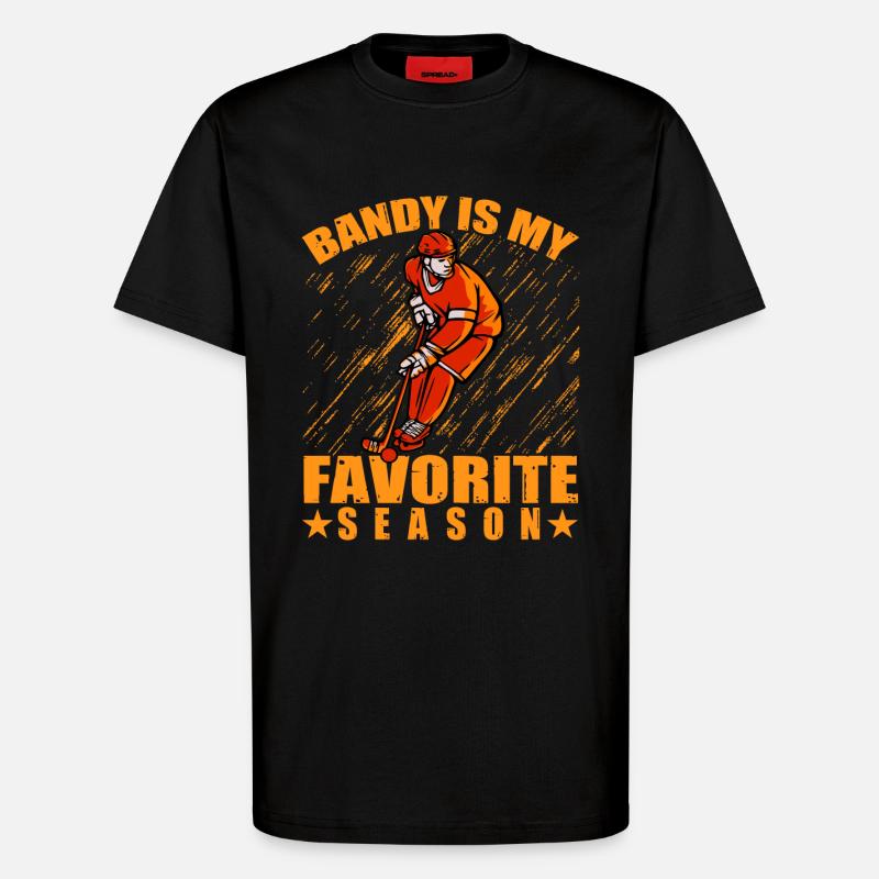 Bandy est ma saison préférée - T-shirt bio décontracté fabriqué en UE - SOLID BLACK