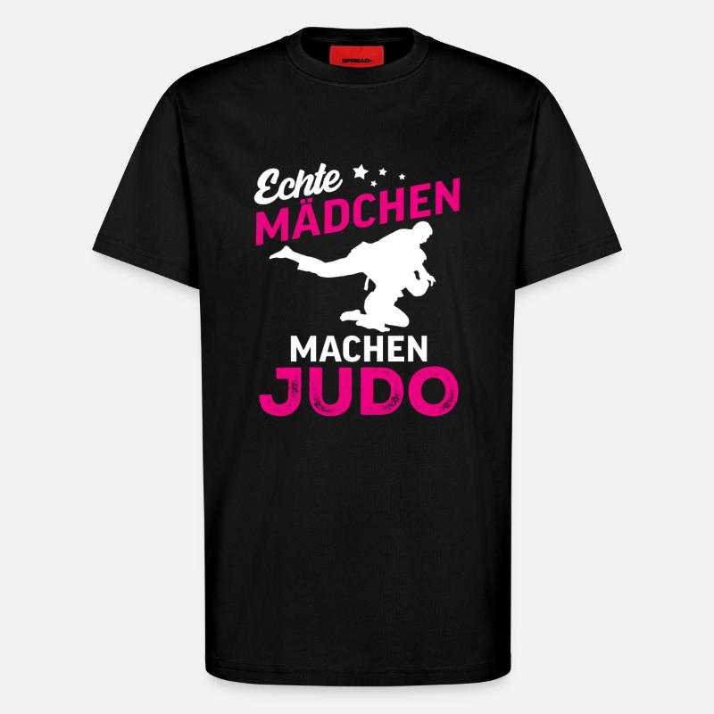 echte mädchen machen judo - T-Shirt - made by SPREAD - SOLID BLACK