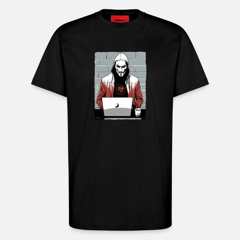 Anonymous Hacker - T-Shirt - made by SPREAD - SOLID BLACK