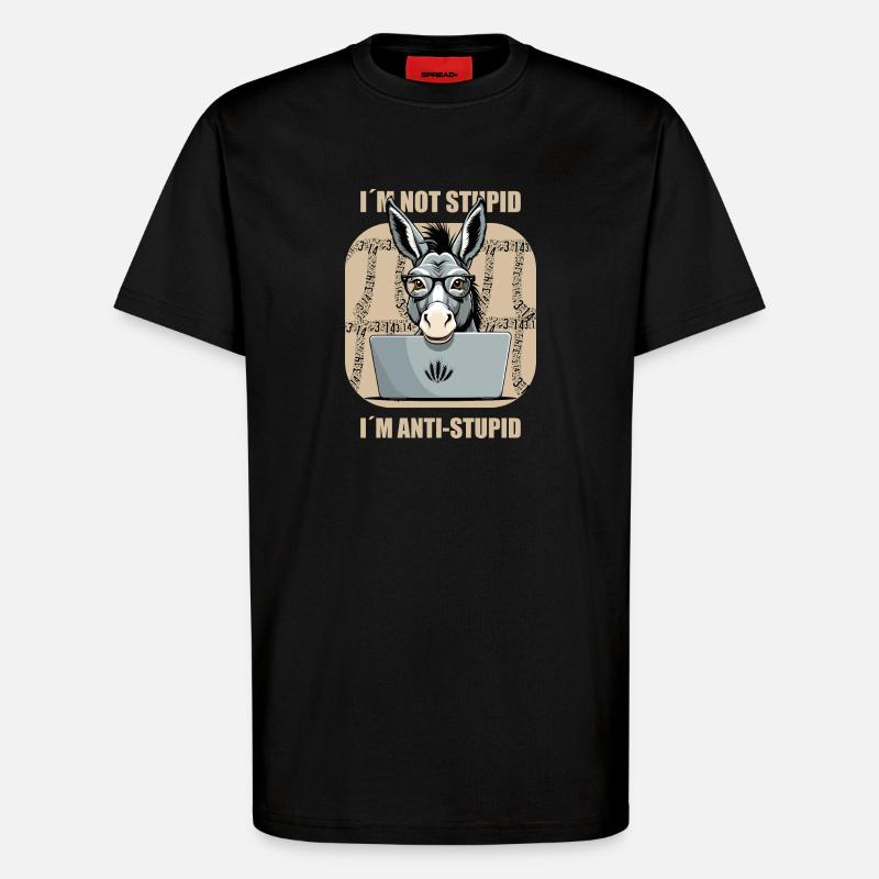 Schlauer Nerd Esel - T-Shirt - made by SPREAD - SOLID BLACK