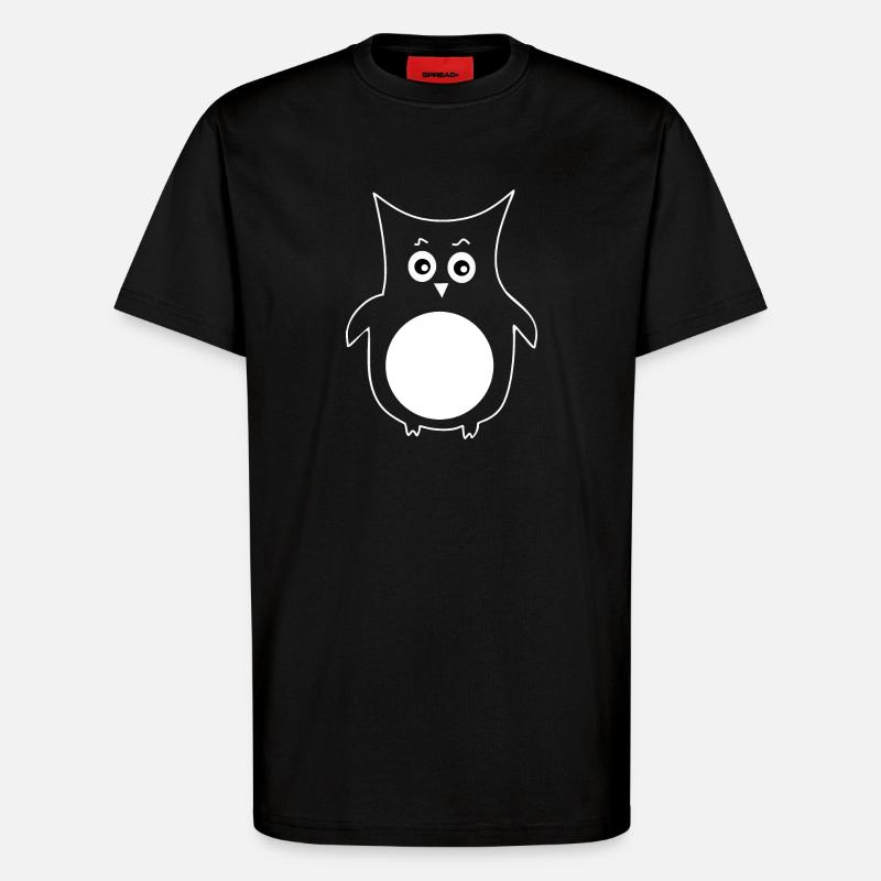 weiße Eule Vogel weiß - T-Shirt - made by SPREAD - SOLID BLACK
