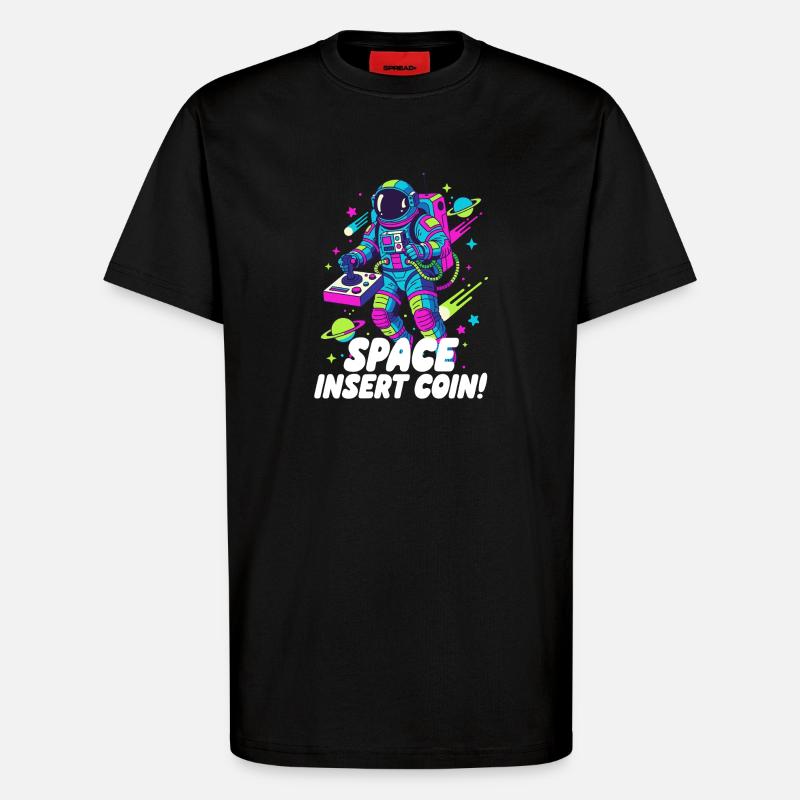 Pièce d’insertion spatiale - T-shirt bio décontracté fabriqué en UE - SOLID BLACK