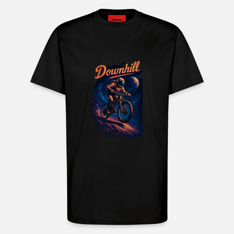 MTB Mountainbiking Downhill Astronaut Geschenk - T-Shirt - made by SPREAD - SOLID BLACK