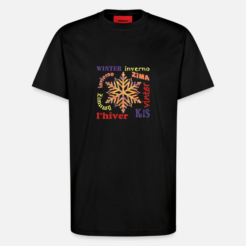 Winter multilingual E 53 - T-Shirt - made by SPREAD - SOLID BLACK