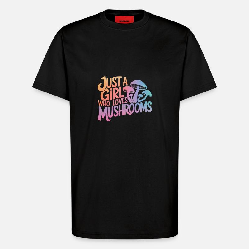 Champignons Champignons Champignon Champignon - T-shirt bio décontracté fabriqué en UE - SOLID BLACK