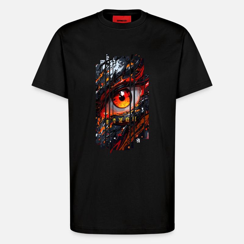 Cyborg Eyes Drachenmädchen - T-Shirt - made by SPREAD - SOLID BLACK