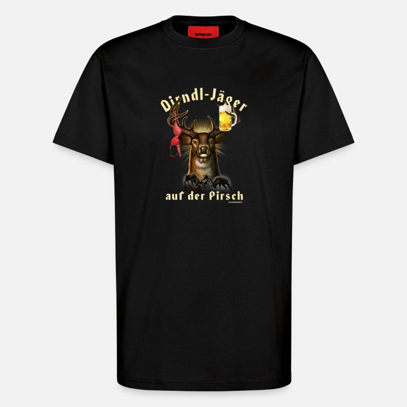 Dirndl-Jäger - T-Shirt - made by SPREAD - SOLID BLACK