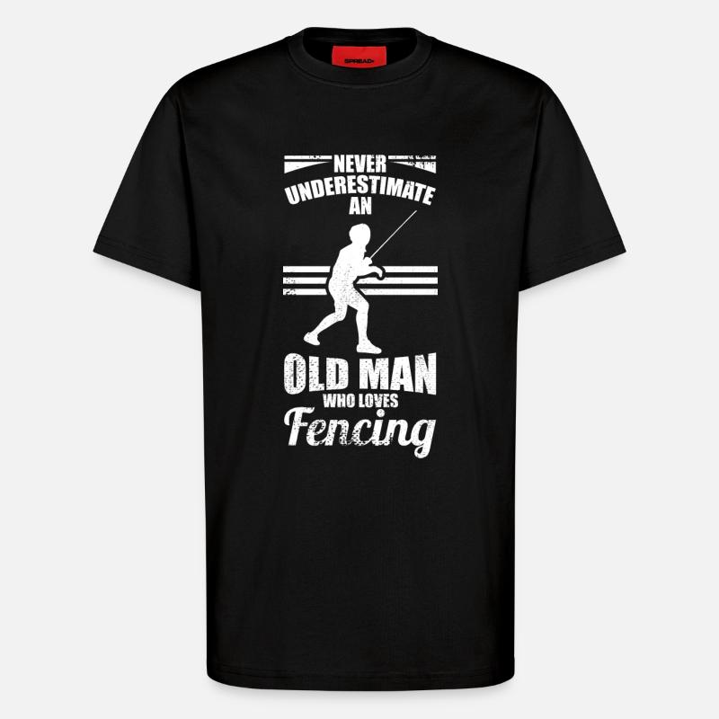 Fechtender Großvater - T-Shirt - made by SPREAD - SOLID BLACK