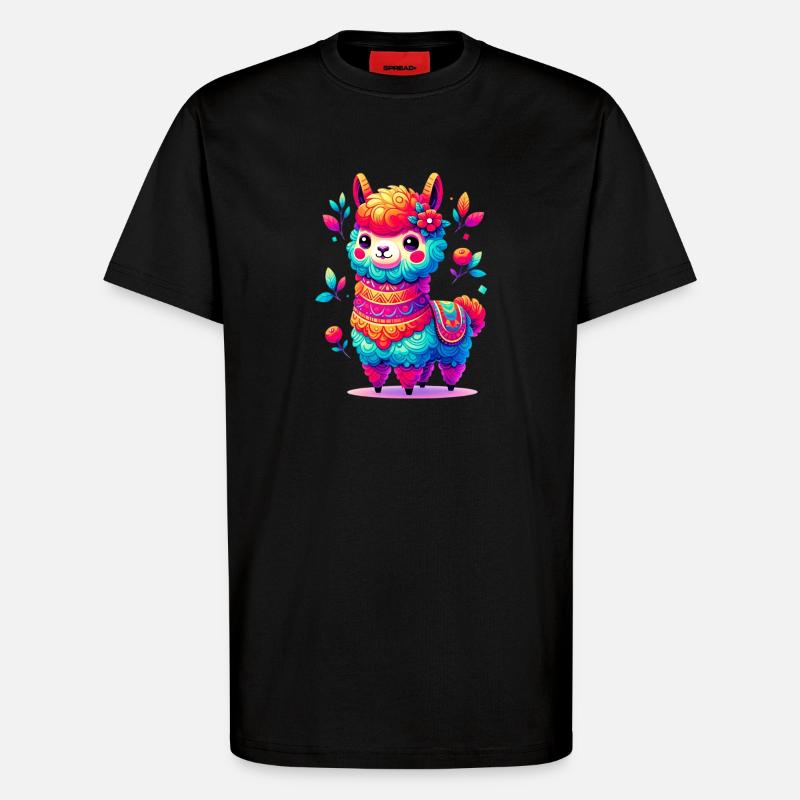 Alpaca - T-Shirt - made by SPREAD - SOLID BLACK