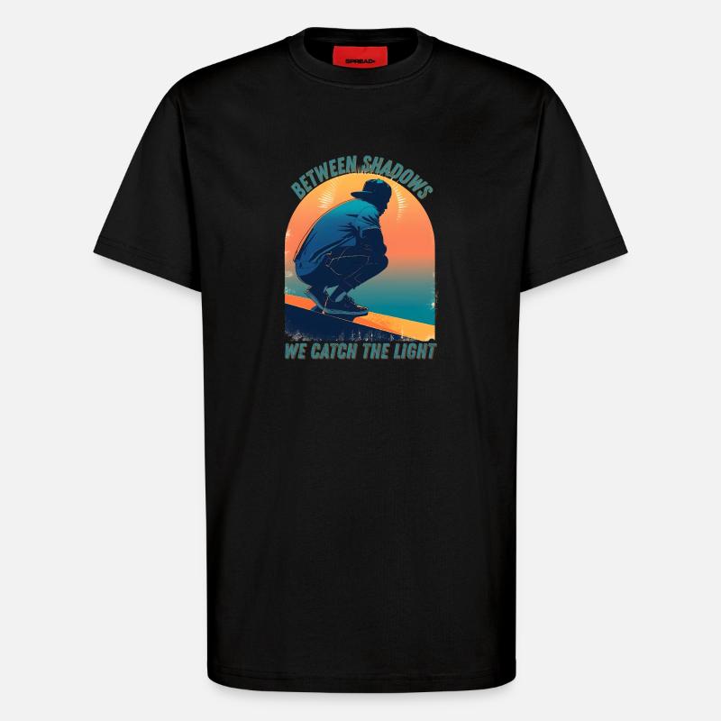 Between Light and Shadow - T-Shirt - made by SPREAD - SOLID BLACK
