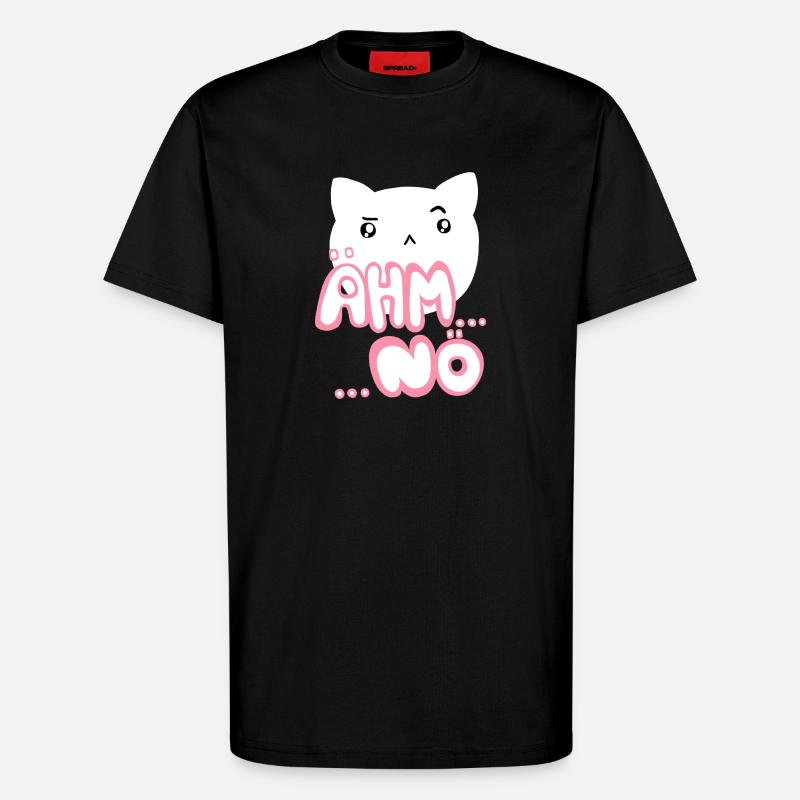 Ähm nö Kawaii Katze rosa - T-Shirt - made by SPREAD - SOLID BLACK