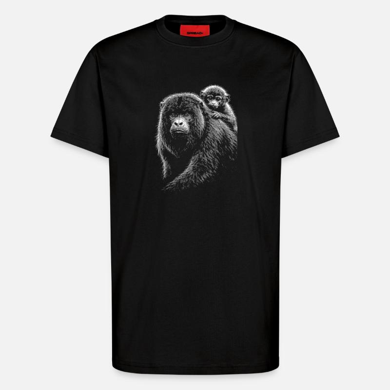 Brüllaffe - T-Shirt - made by SPREAD - SOLID BLACK