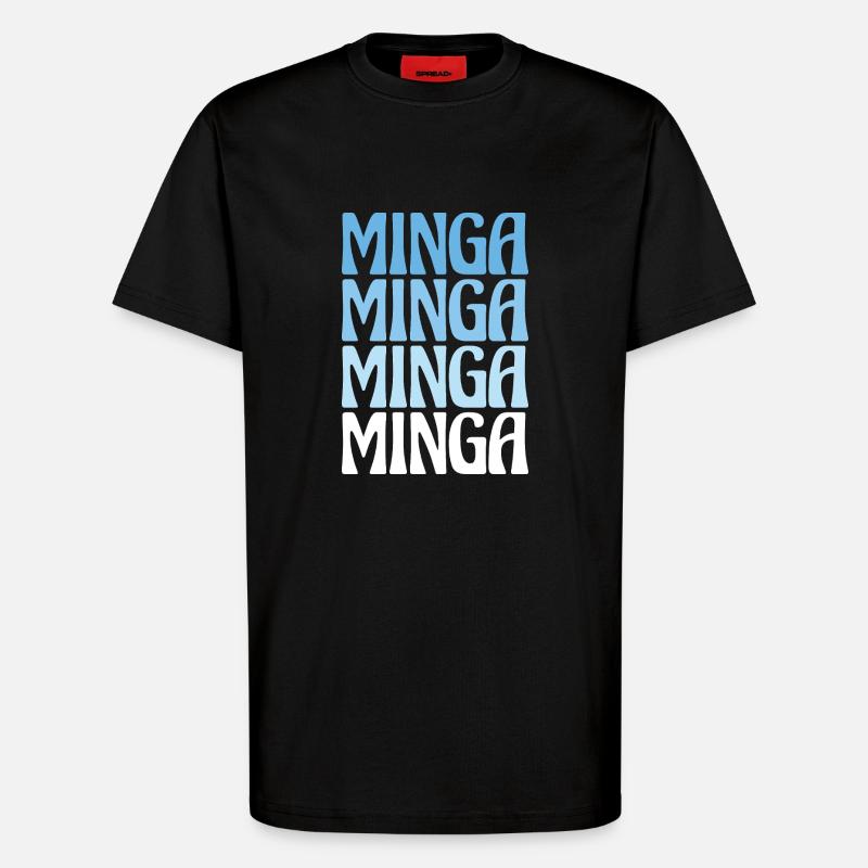 Minga Munich Dialect Gift - T-Shirt - made by SPREAD - SOLID BLACK