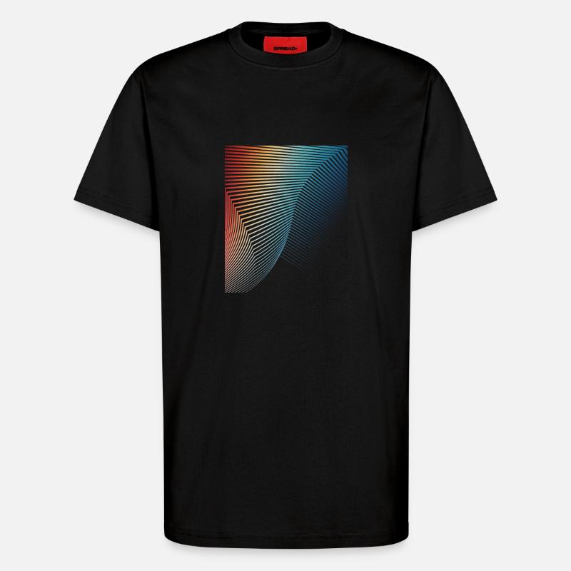 abstract geometric pattern spiral wave - T-Shirt - made by SPREAD - SOLID BLACK