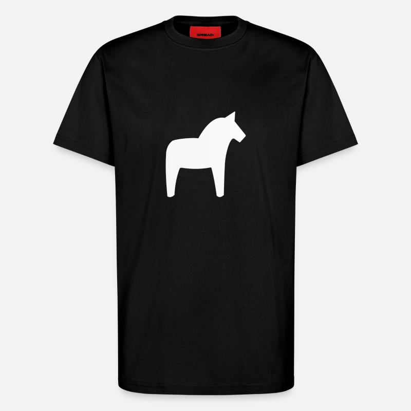 Dalahäst Pferd Schweden - T-Shirt - made by SPREAD - SOLID BLACK