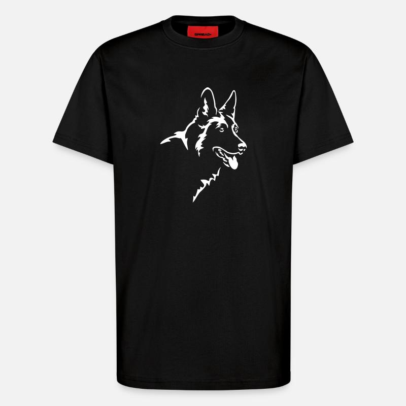German Shepherd Head "Black Edition" - T-Shirt - made by SPREAD - SOLID BLACK
