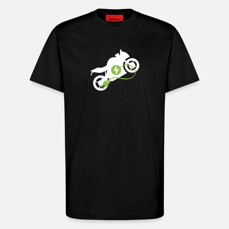  Elektrisches Motorrad Design - T-Shirt - made by SPREAD - SOLID BLACK