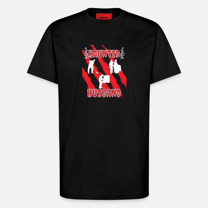 Husband Haunted - T-Shirt - made by SPREAD - SOLID BLACK