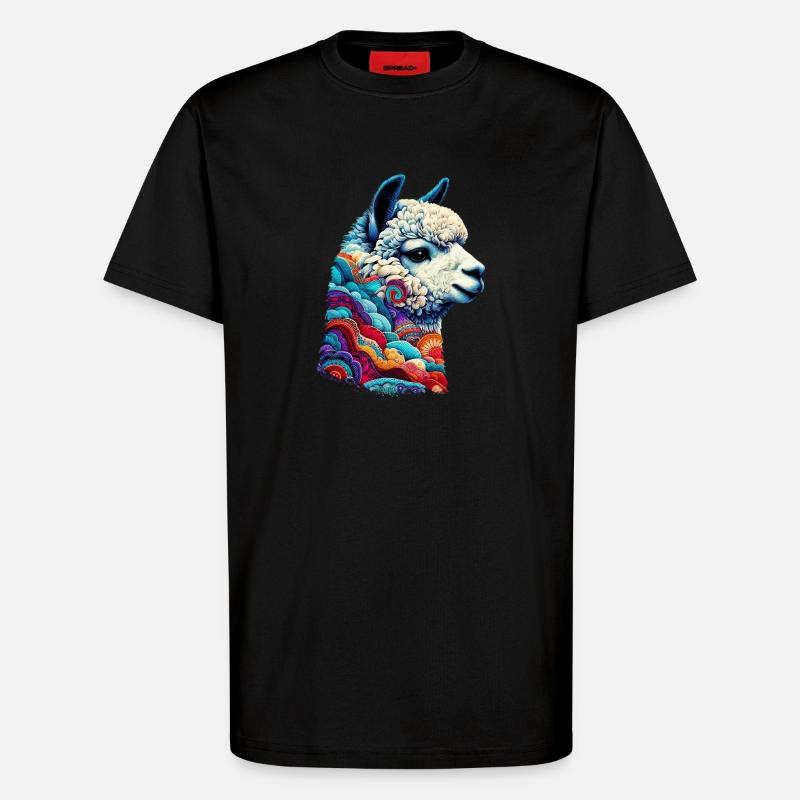 Alpaca - T-Shirt - made by SPREAD - SOLID BLACK