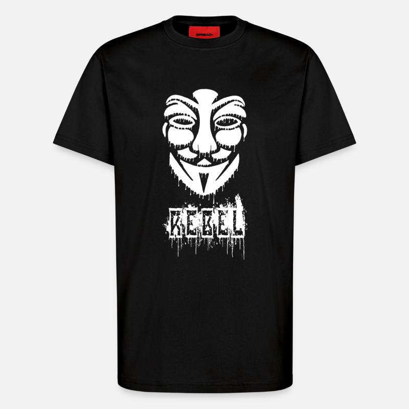 Anonymous graffiti - T-Shirt - made by SPREAD - SOLID BLACK