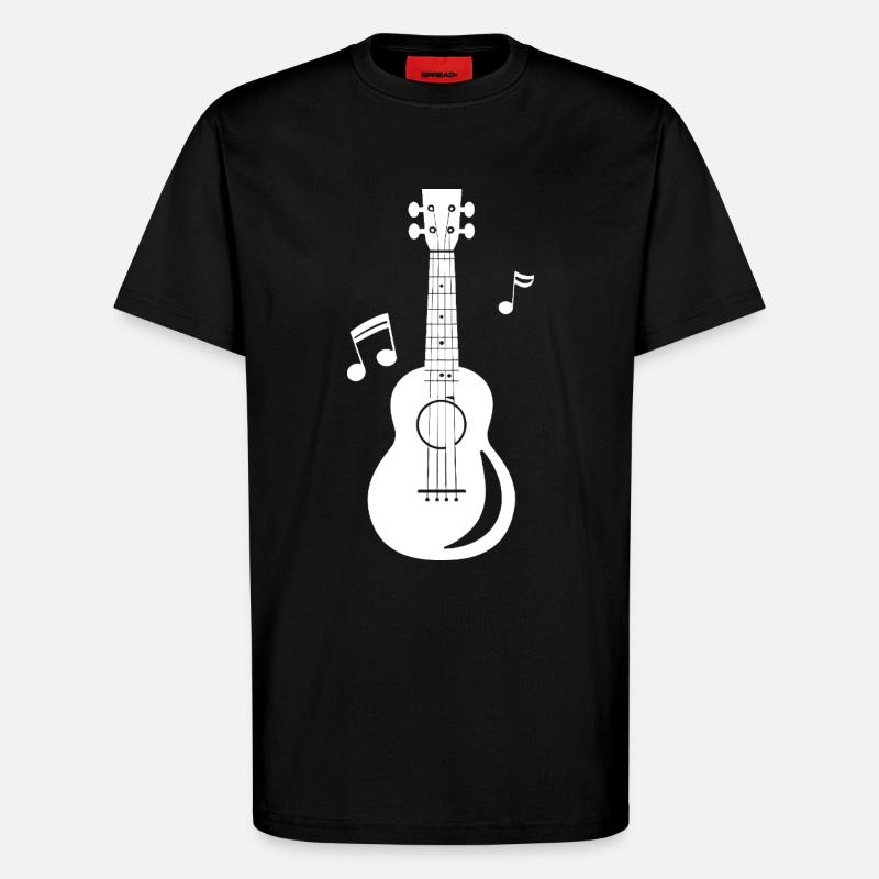 Ukulele Grafik - T-Shirt - made by SPREAD - SOLID BLACK