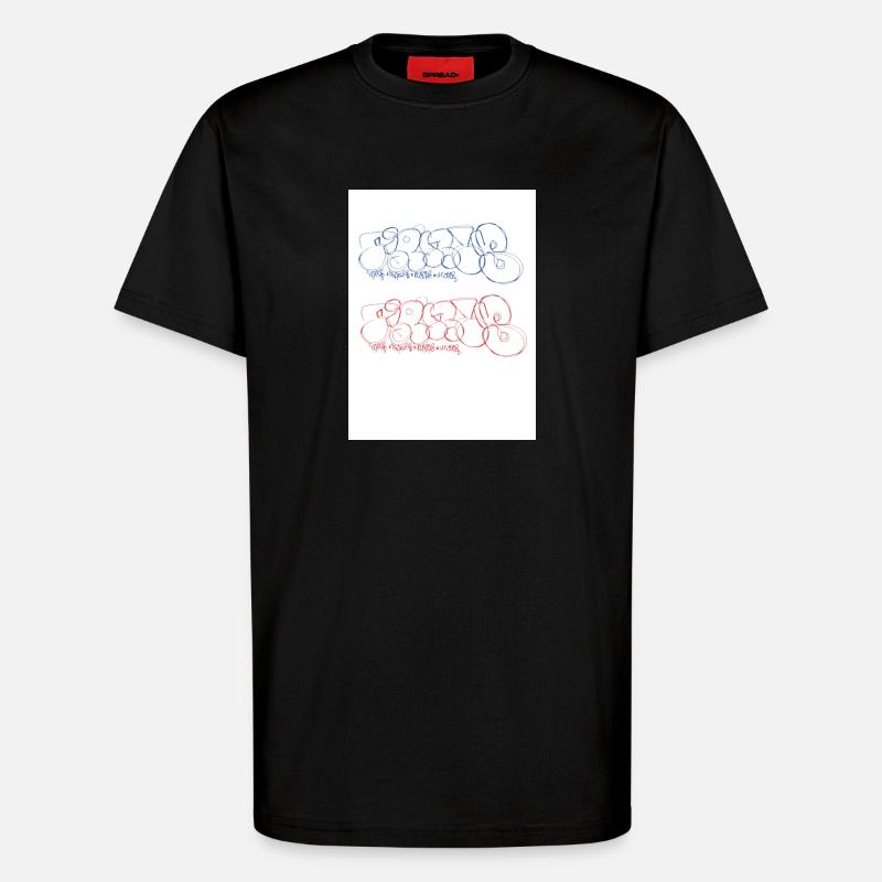 Paris Bubble Paris Throw-up Paris Graffiti - T-Shirt - made by SPREAD - SOLID BLACK