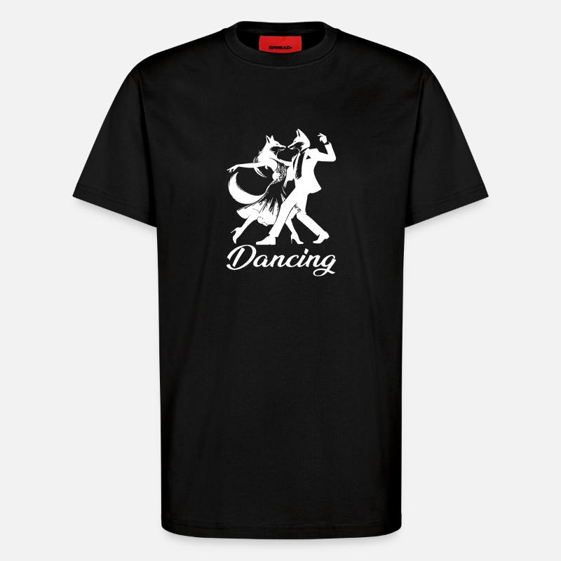 Tango Foxes Design – Dancing - T-Shirt - made by SPREAD - SOLID BLACK
