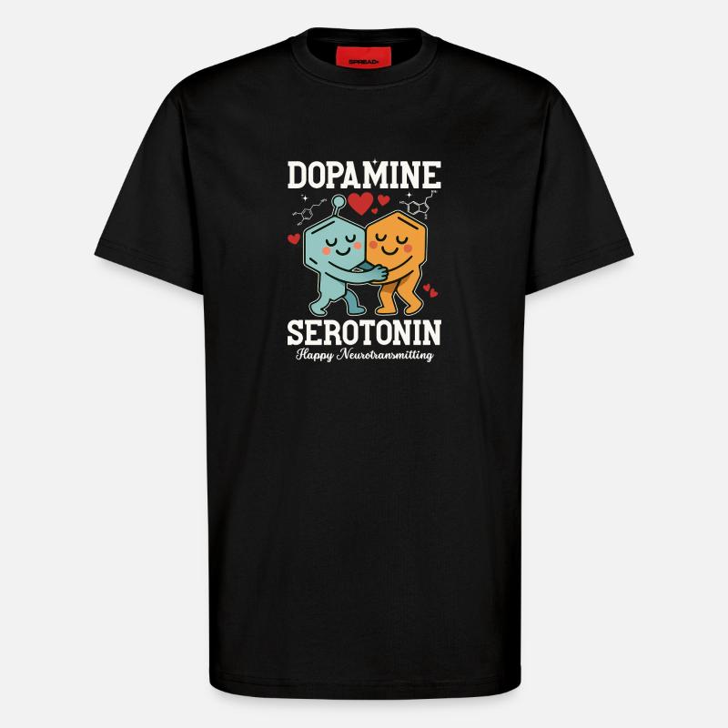 Dopamine Serotonin Hug Design - T-Shirt - made by SPREAD - SOLID BLACK