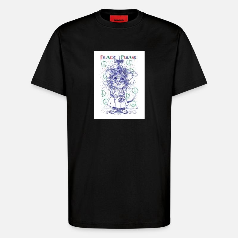 peaceplease - T-Shirt - made by SPREAD - SOLID BLACK