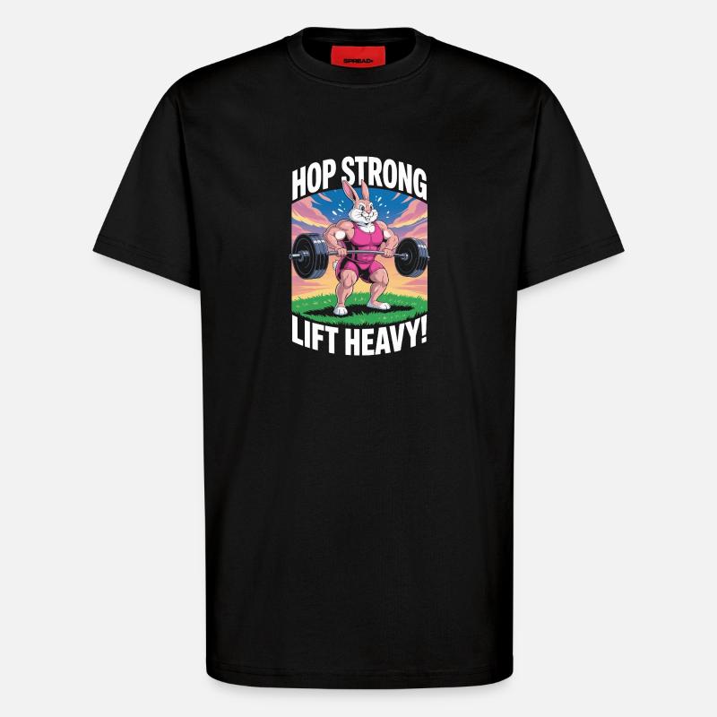 Spring stark. Hebe schwer - T-Shirt - made by SPREAD - SOLID BLACK