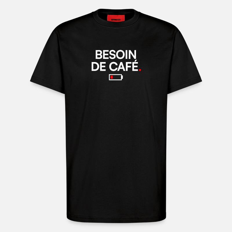 KAFFEEBEDARF | Kaffeehumor - T-Shirt - made by SPREAD - SOLID BLACK