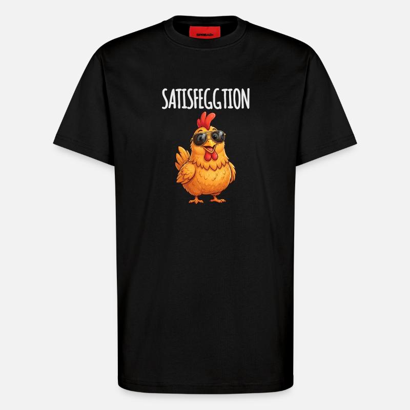 Satisfeggtion Huhn - T-Shirt - made by SPREAD - SOLID BLACK