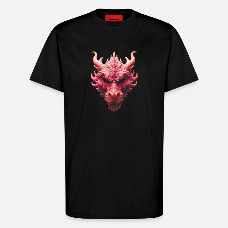Aurora Rote Drachenmaske - T-Shirt - made by SPREAD - SOLID BLACK