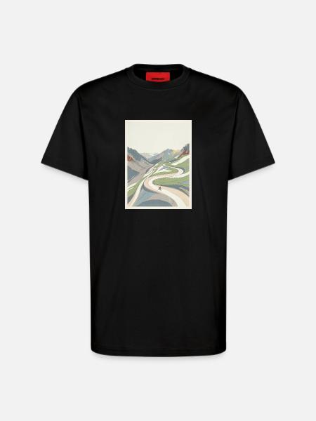Alpe d'Huez — Cycling Memory - T-Shirt - made by SPREAD - SOLID BLACK
