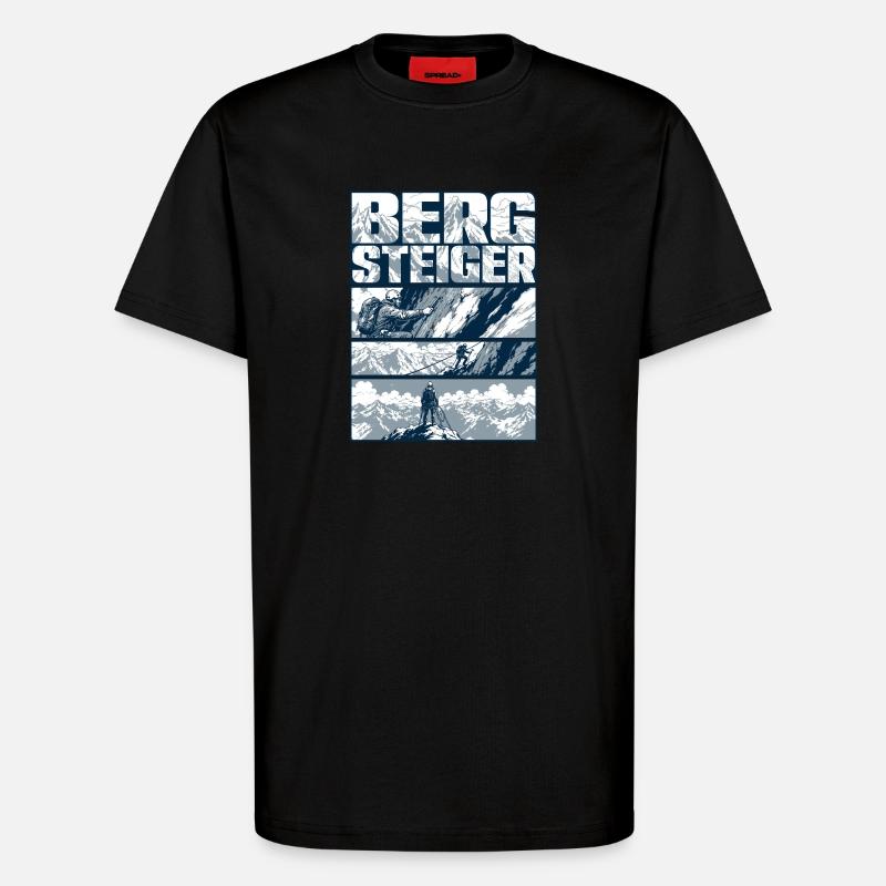 Bergsteiger Gipfelsturm Retro - T-Shirt - made by SPREAD - SOLID BLACK