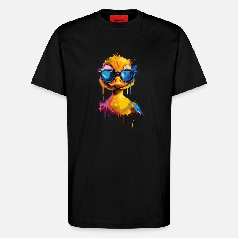Cooole Gummiente mit Sonnenbrille - T-Shirt - made by SPREAD - SOLID BLACK