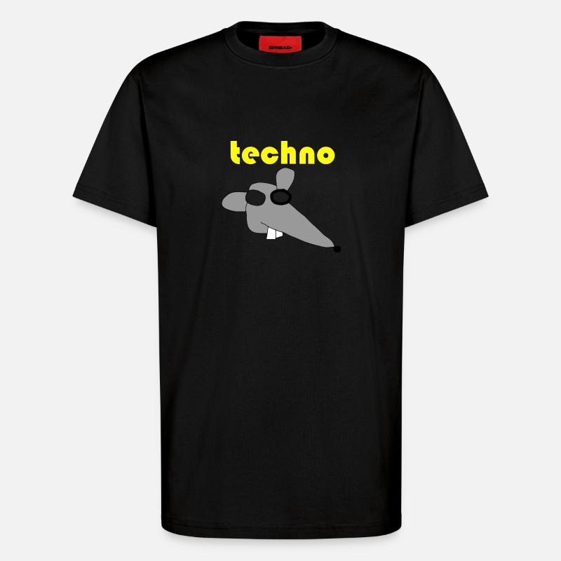 techno maus 3 - T-Shirt - made by SPREAD - SOLID BLACK