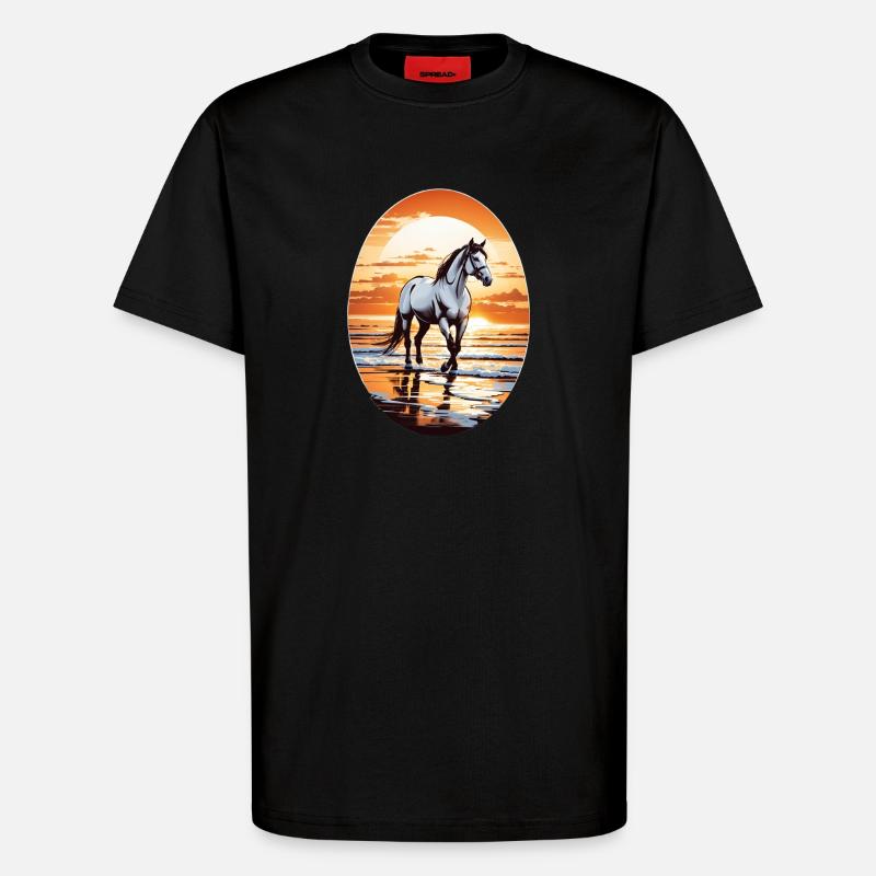 Pferd am Strand - T-Shirt - made by SPREAD - SOLID BLACK