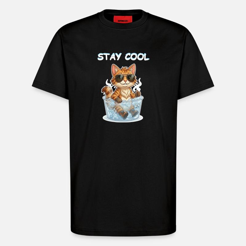 Eisbad Kätzchen Cool Bleiben - T-Shirt - made by SPREAD - SOLID BLACK