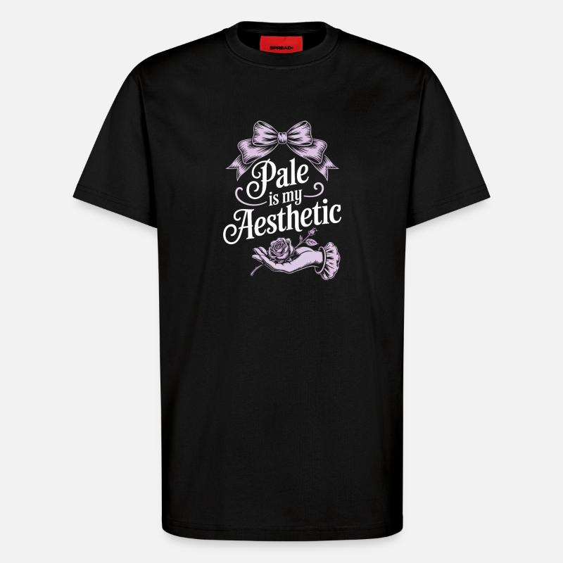 Pale Aesthetic Script with Bow - T-Shirt - made by SPREAD - SOLID BLACK