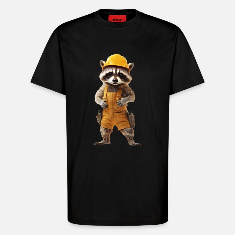 Waschbär - T-Shirt - made by SPREAD - SOLID BLACK