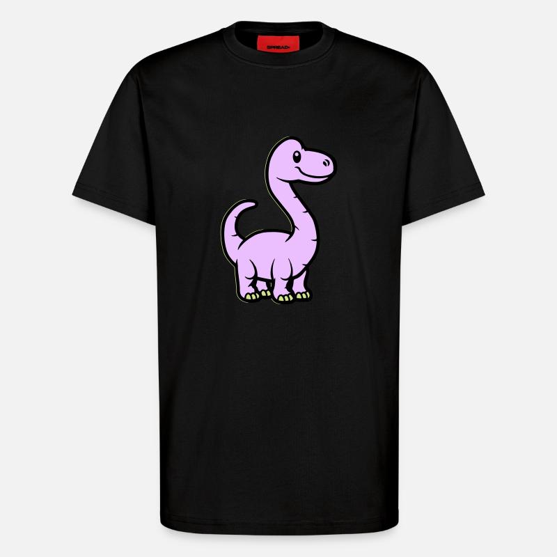 Dinosaurier Brontosaurus Comic - T-Shirt - made by SPREAD - SOLID BLACK