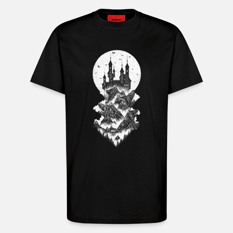 Château de Dracula - blanc - T-shirt bio décontracté fabriqué en UE - SOLID BLACK