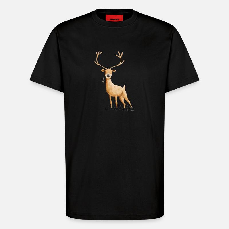 Hirsch Reh Jagd Jäger Geschenk - T-Shirt - made by SPREAD - SOLID BLACK