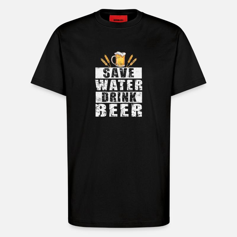 Bier - T-Shirt - made by SPREAD - SOLID BLACK