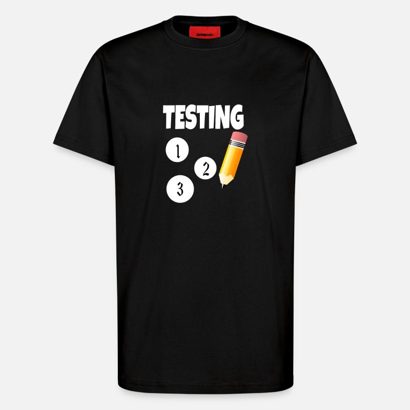 Testing 123 with pencil - T-Shirt - made by SPREAD - SOLID BLACK